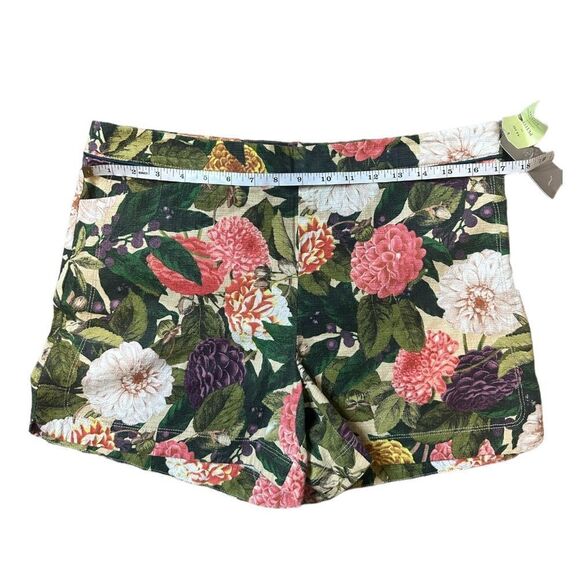Anthropologie Elevenses Green Ranunculus Bloom Floral Shorts Size 12 NWT - Picture 6 of 12